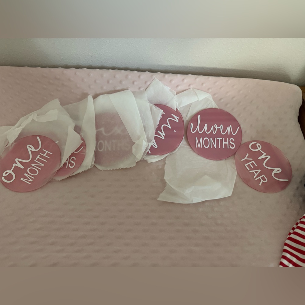 Pink Baby Milestone Cards